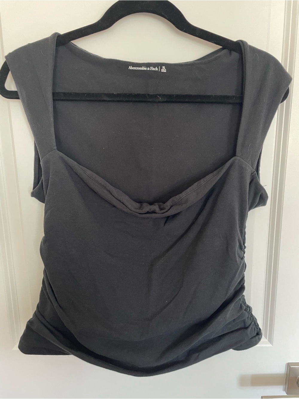 Abercrombie & Fitch Black Draped Cowl Neck Tank Top